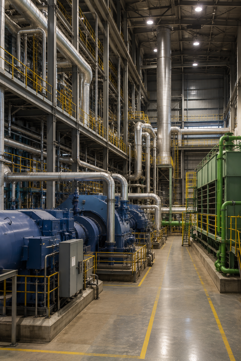 Power station cooling towers and generating plant